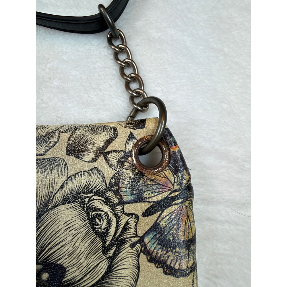 Koltov Women Floral Butterfly Print Crossbody Bag Black Cream Pink Whimsigoth - Picture 6 of 9